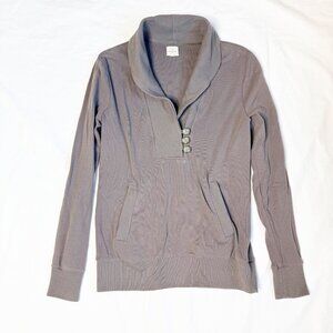 Banana Republic Taupe Womens Ribbed Henley Pullover Sweater Button Accent size S